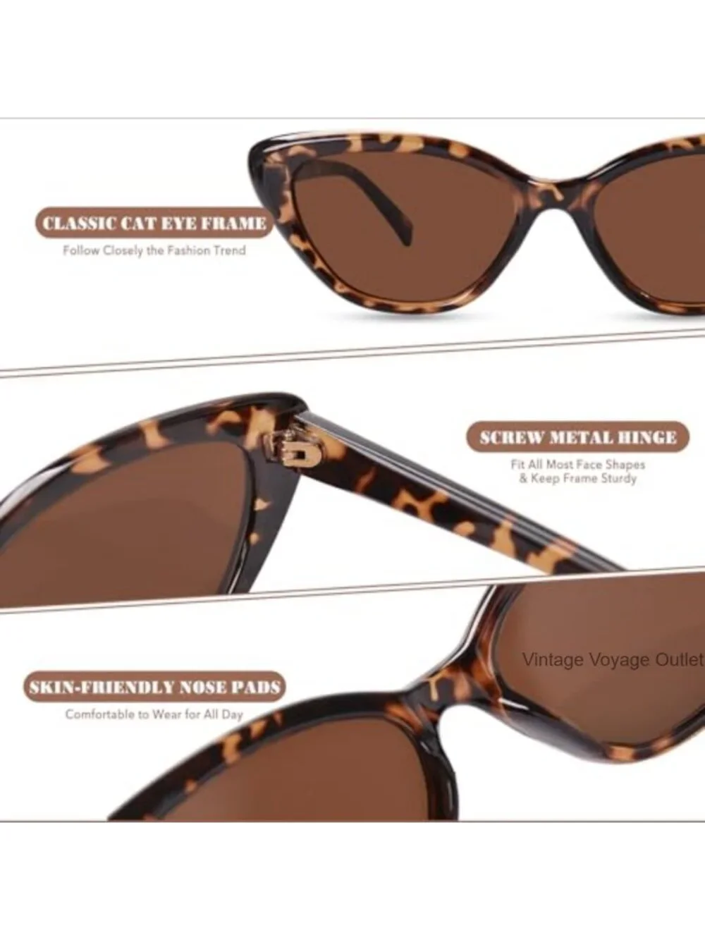 Cat Eye Sunglasses Women Retro Frame Trendy Shades UV Protection